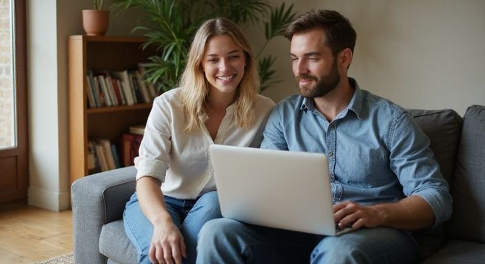 A couple enjoys a relaxed moment together on a sofa en search Sexcontact Netherlands.