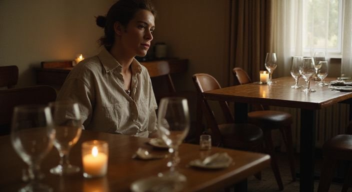 A relaxed figure enjoys a quiet moment at a private gathering.