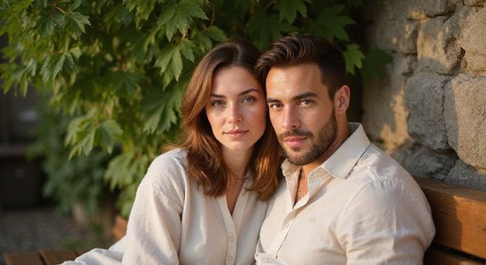 A couple enjoys a serene moment on a wooden bench outdoors and wants Sexcontact Switserland.